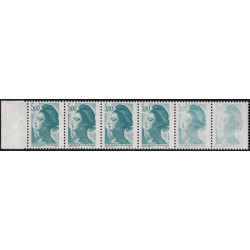 Marianne de Liberté timbre N°2190f variété dans une bande de 6 neuf**.