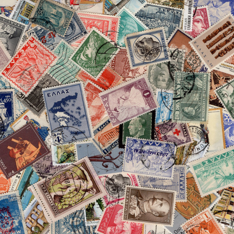 Grèce timbres de collection tous différents.