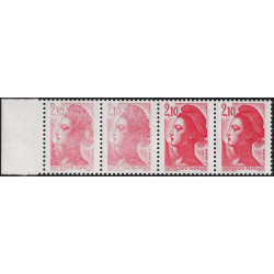 Marianne de Liberté timbre N°2319 variété impression dépouillée dans une bande de 4 neuf**. R