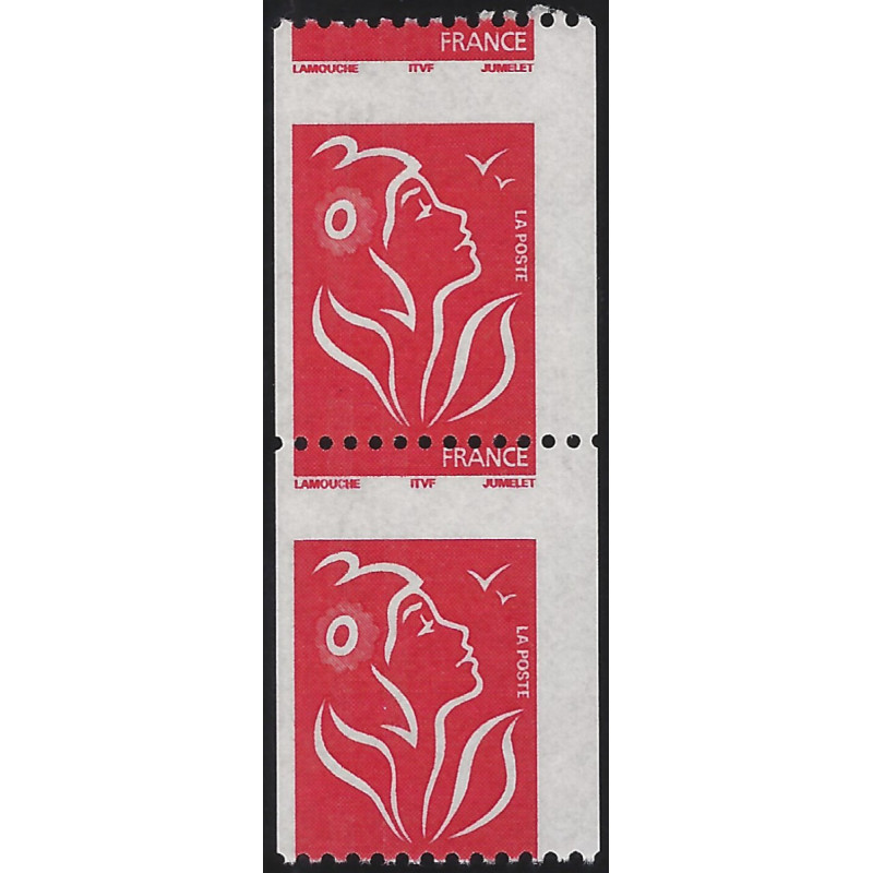 Marianne de Lamouche timbre N°3743g variété piquage à cheval neuf**.