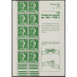 Feuillet de 10 timbres Marianne de Muller 1010-C 1 neuf**.