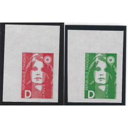 Marianne de Bicentenaire timbres N°2711-2712 série non dentelé neuf**.