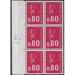 Marianne de Béquet timbre N°1816a bloc de 6 neuf**.