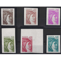 Sabine timbres N°2118-2123 série non dentelé neuf**.