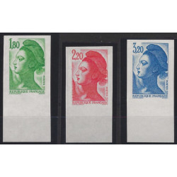 Marianne de Liberté timbres N°2375-2377 série non dentelé neuf**.