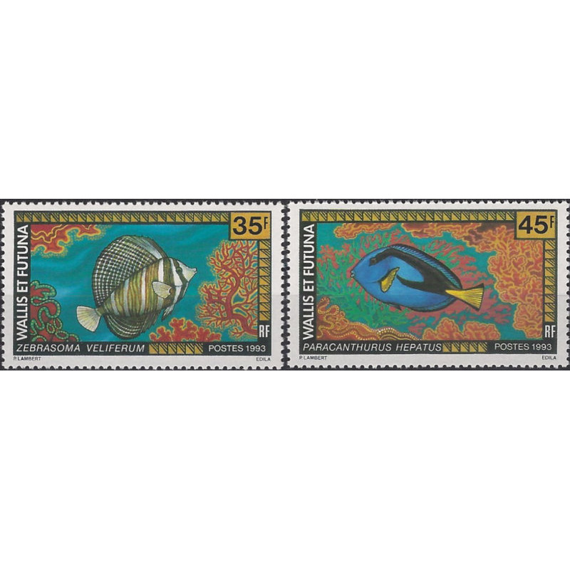 Poissons timbres Wallis et Futuna N°451-452 série neuf**.