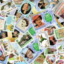 Iles Vierges timbres de collection tous différents.