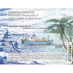 Navire Hawaiki Nui bloc-feuillet de timbres Polynésie Française N°51 neuf**.