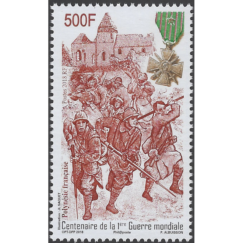 Centenaire de la première Guerre mondiale timbre Polynésie Française N°1202 neuf**.