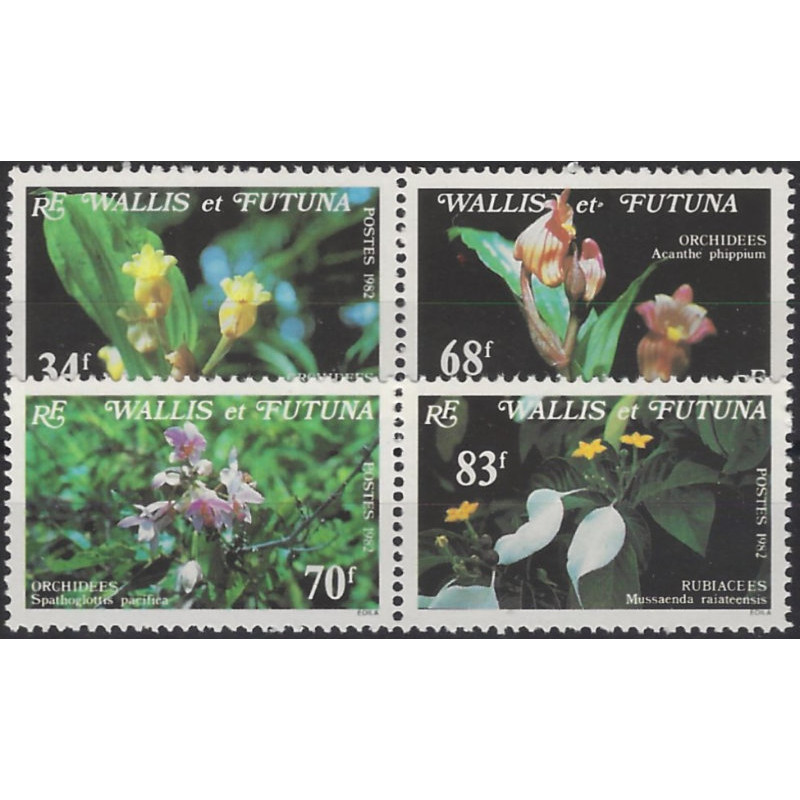 Orchidées timbres Wallis et Futuna N°286-289 série neuf**.