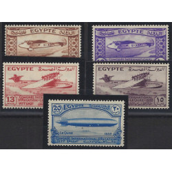 Congrès de l'aviation timbres d'Egypte N°150-154 série neuf**.