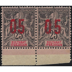 Anjouan timbre-poste N°24Aa paire neuf**.