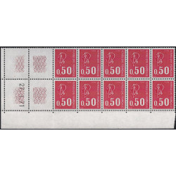 Marianne de Béquet timbre N°1664 tirage spéciale bloc de 10 coin daté neuf**, R.