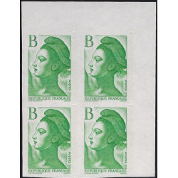 Marianne de Liberté timbre N°2483a non dentelé en bloc de 4 neuf**.