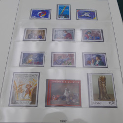 Collection timbres de France 1989-1997 neuf** complet en album.