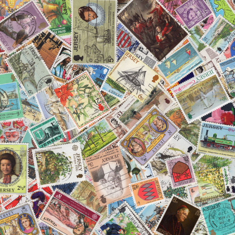 Jersey timbres de collection tous différents.
