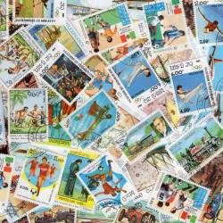 Laos timbres de collection tous différents.
