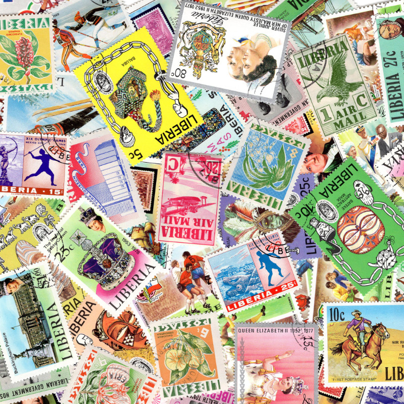 Liberia timbres de collection tous différents.