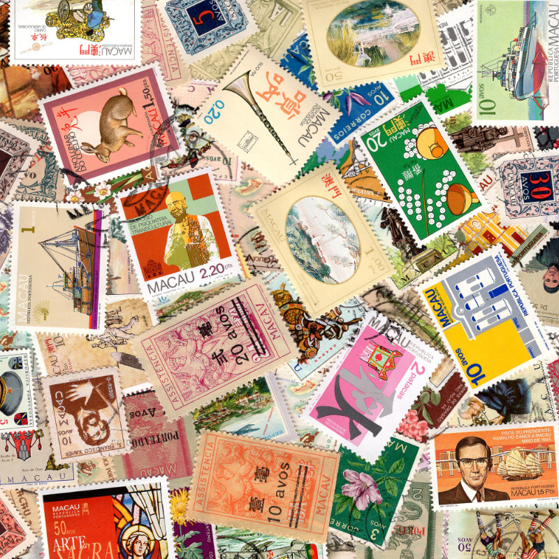 Macao timbres de collection tous différents.