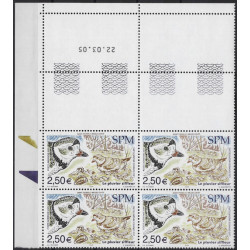 Saint Pierre et Miquelon timbre poste aérienne N°85 bloc coin daté neuf**.