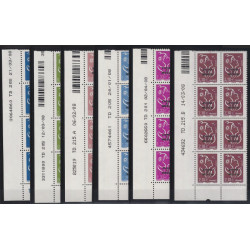 Timbres de Saint Pierre et Miquelon N°918-923 en bloc de 8 coins datés neuf**.