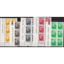 Timbres de Saint Pierre et Miquelon N°932-936 en bloc de 6 coins datés neuf**.