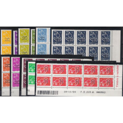Timbres de Saint Pierre et Miquelon N°829-839 en bloc de 10 coins datés neuf**.