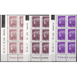 Timbres de Saint Pierre et Miquelon N°1030-1032 en bloc de 6 coins datés neuf**.