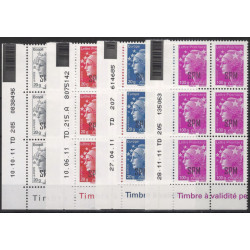 Timbres de Saint Pierre et Miquelon N°1026-1029 en bloc de 6 coins datés neuf**.