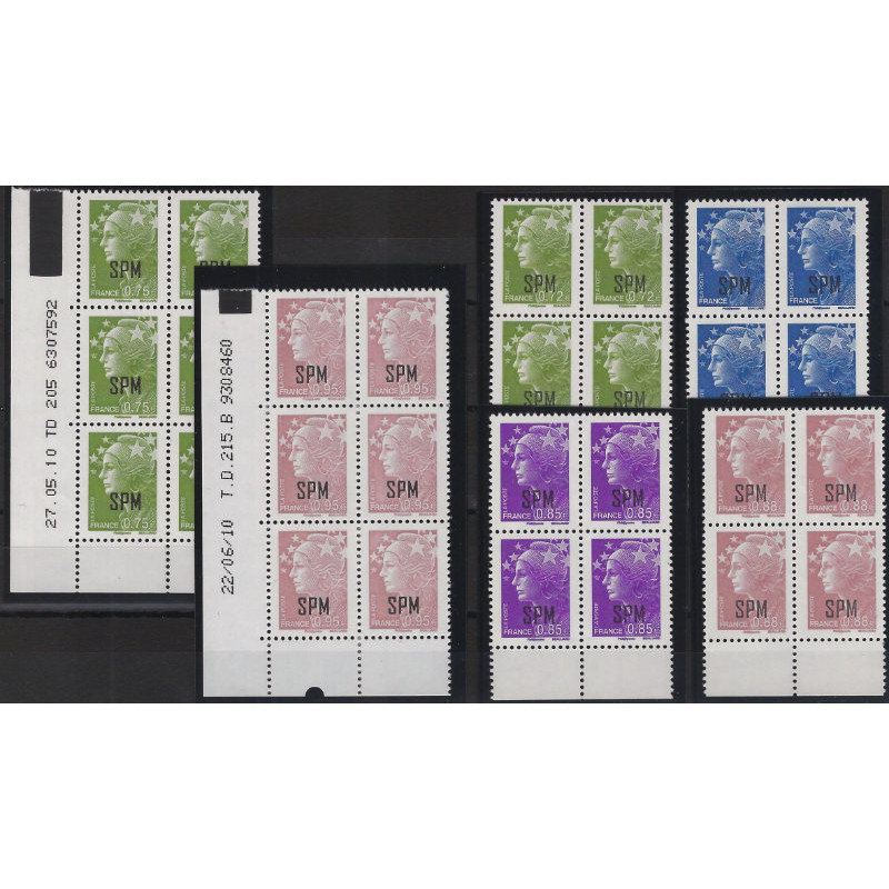 Timbres de Saint Pierre et Miquelon lot de 6 blocs neufs**.