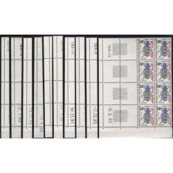 Timbres-taxe de Saint Pierre et Miquelon N°82-91 série en blocs coin daté neuf**.