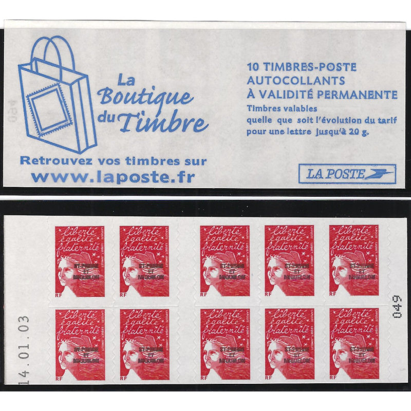 Saint Pierre et Miquelon carnet de 10 timbres Marianne du 14