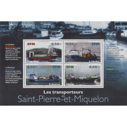 Bloc-feuillet de timbres Saint Pierre et Miquelon N°10 - Les transporteurs.