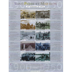 Bloc-feuillet de timbres Saint Pierre et Miquelon N°8 - Les instantanés du siècle 1900-1950.