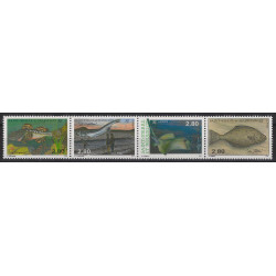 Les poissons timbres de Saint Pierre et Miquelon N°580-583 série neuf**.