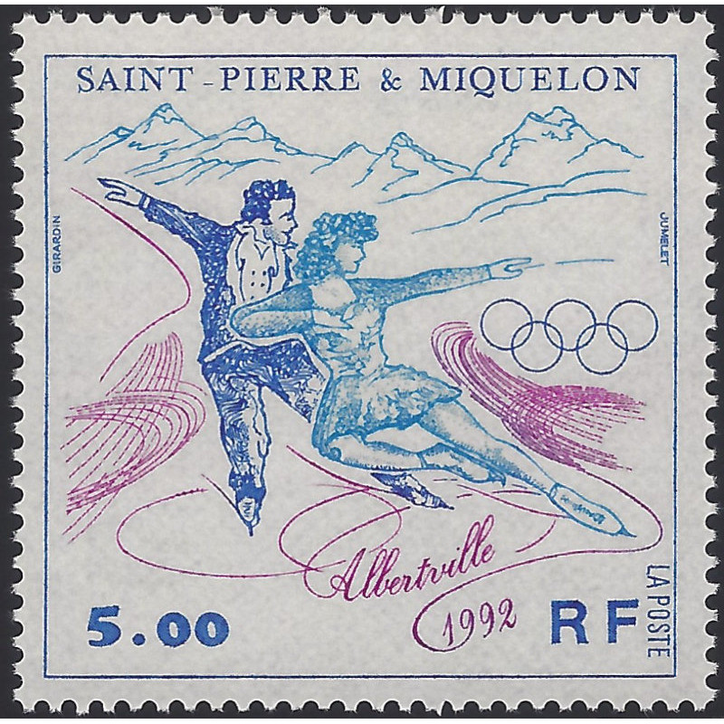 Jeux Olympiques d'hiver timbre de Saint Pierre et Miquelon N°559 neuf**.