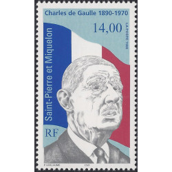 Général de Gaulle timbre de Saint Pierre et Miquelon N°622 neuf**.
