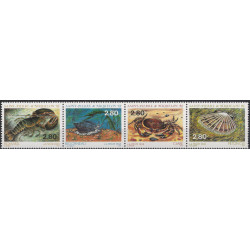 Faune marine timbres de Saint Pierre et Miquelon N°614-617 série neuf**.