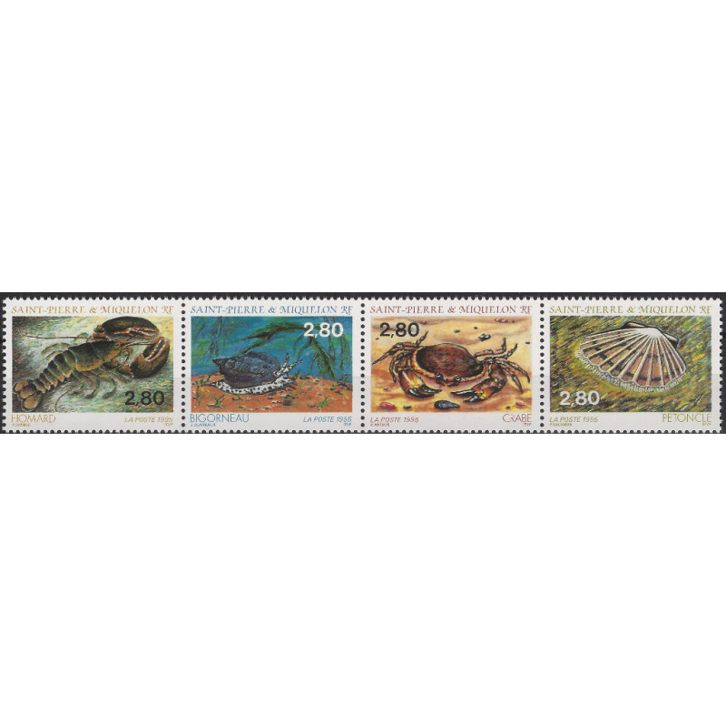 Faune marine timbres de Saint Pierre et Miquelon N°614-617 série neuf**.