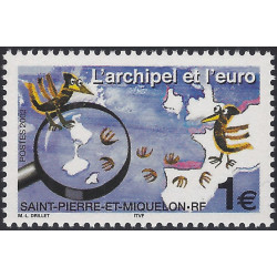 L'archipel et l'euro timbre de Saint Pierre et Miquelon N°773 neuf**.