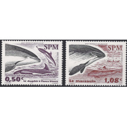Les dauphins timbres de Saint Pierre et Miquelon N°812-813 série neuf**.