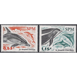 Les dauphins timbres de Saint Pierre et Miquelon N°843-844 série neuf**.