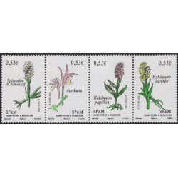 Les orchidées timbres de Saint Pierre et Miquelon N°871-874 série neuf**.