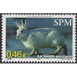 Le lièvre arctique timbre de Saint Pierre et Miquelon N°782 neuf**.