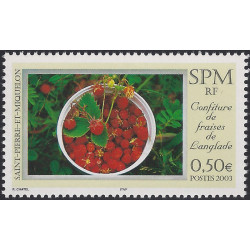 Confiture de fraises timbre de Saint Pierre et Miquelon N°807 neuf**.