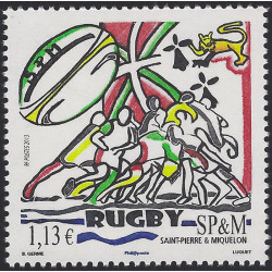 Le Rugby timbre de Saint Pierre et Miquelon N°1068 neuf**.
