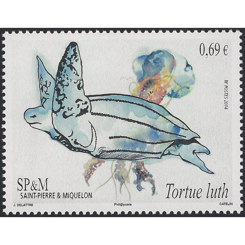Tortue luth timbre de Saint Pierre et Miquelon N°1118 neuf**.
