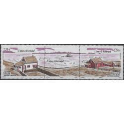 Anse à Bertrand timbres de Saint Pierre et Miquelon N°1014-1015 en triptyque neuf**.