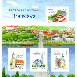 Feuillet de 4 timbres Capitales européennes Bratislava neuf**.