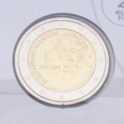 2 euros commémorative Italie BU 2023 - Manzoni en coincard.